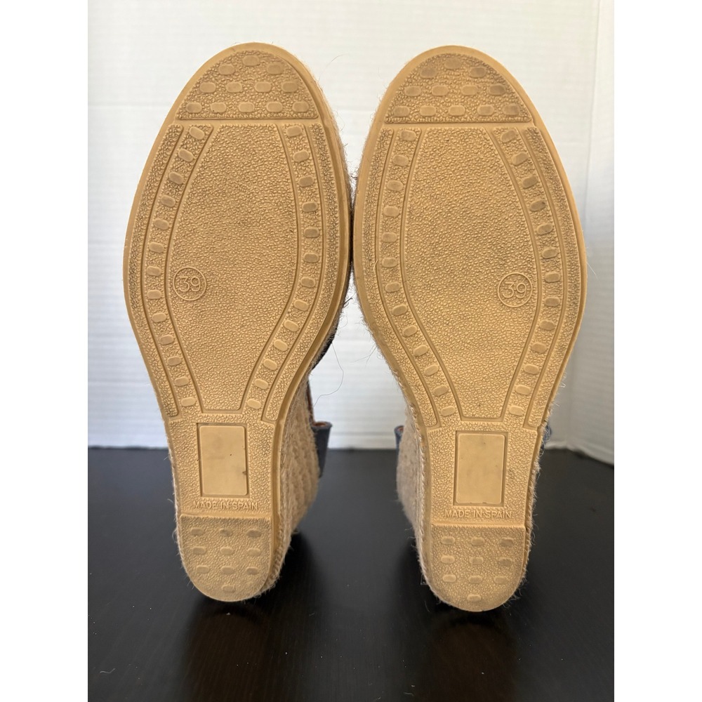 Verbenas Womens Espadrille Wedges Size 9 Blue Suede Platform Ankle Strap Spain - Picture 13 of 15